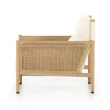 Featuring Kempsey Kerby Ivory Chair by Four Hands at Amethyst Home. Craft a Parisian vibe with French-inspired seating. With a soft, comfortable texture and light cream hue, high performance-upholstered seating is perfectly positioned for comfort, with ash framing and woven sides of natural cane. Performance fabrics are specially created to withstand spills, . Amethyst Home provides interior design, new home construction design consulting, vintage area rugs, and lighting in the Houston metro area.