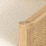Featuring Kempsey Kerby Ivory Chair by Four Hands at Amethyst Home. Craft a Parisian vibe with French-inspired seating. With a soft, comfortable texture and light cream hue, high performance-upholstered seating is perfectly positioned for comfort, with ash framing and woven sides of natural cane. Performance fabrics are specially created to withstand spil. Amethyst Home provides interior design, new home construction design consulting, vintage area rugs, and lighting in the Kansas City metro area.