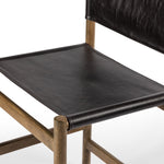 Solid parawood forms a simple, vintage-inspired frame for sling-style seating of black top-grain leather exclusive to Four Hands. Perfectly sized for the counter. Amethyst Home provides interior design, new construction, custom furniture, and area rugs in the Kansas City metro area.