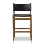 Solid parawood forms a simple, vintage-inspired frame for sling-style seating of black top-grain leather exclusive to Four Hands. Perfectly sized for the counter. Amethyst Home provides interior design, new construction, custom furniture, and area rugs in the Park City metro area.
