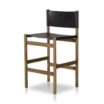 Solid parawood forms a simple, vintage-inspired frame for sling-style seating of black top-grain leather exclusive to Four Hands. Perfectly sized for the counter. Amethyst Home provides interior design, new construction, custom furniture, and area rugs in the Scottsdale metro area.
