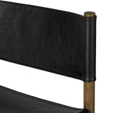 Solid parawood forms a simple, vintage-inspired frame for sling-style seating of black top-grain leather exclusive to Four Hands. Perfectly sized for the counter. Amethyst Home provides interior design, new construction, custom furniture, and area rugs in the Winter Garden metro area.