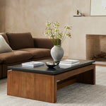 Featuring Kenneth Polished Black Coffee Table by Four Hands at Amethyst Home. Mixed materials update this waterfall-style coffee table, as a warm oak base pairs with a sleek black marble tabletop.
Collection: MerrittColors: Dove Oak ,Polished Black MarbleMaterials: Solid Oak ,Solid MarbleOverall Dimensions: 55"W x 31"L x 16"H Weight: 259.26 lbs. Amethyst Home provides interior design, new construction, custom furniture, and area rugs in the Austin metro area.