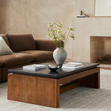 Featuring Kenneth Polished Black Coffee Table by Four Hands at Amethyst Home. Mixed materials update this waterfall-style coffee table, as a warm oak base pairs with a sleek black marble tabletop.
Collection: MerrittColors: Dove Oak ,Polished Black MarbleMaterials: Solid Oak ,Solid MarbleOverall Dimensions: 55"W x 31"L x 16"H Weight: 259.26 lbs. Amethyst Home provides interior design, new construction, custom furniture, and area rugs in the Austin metro area.