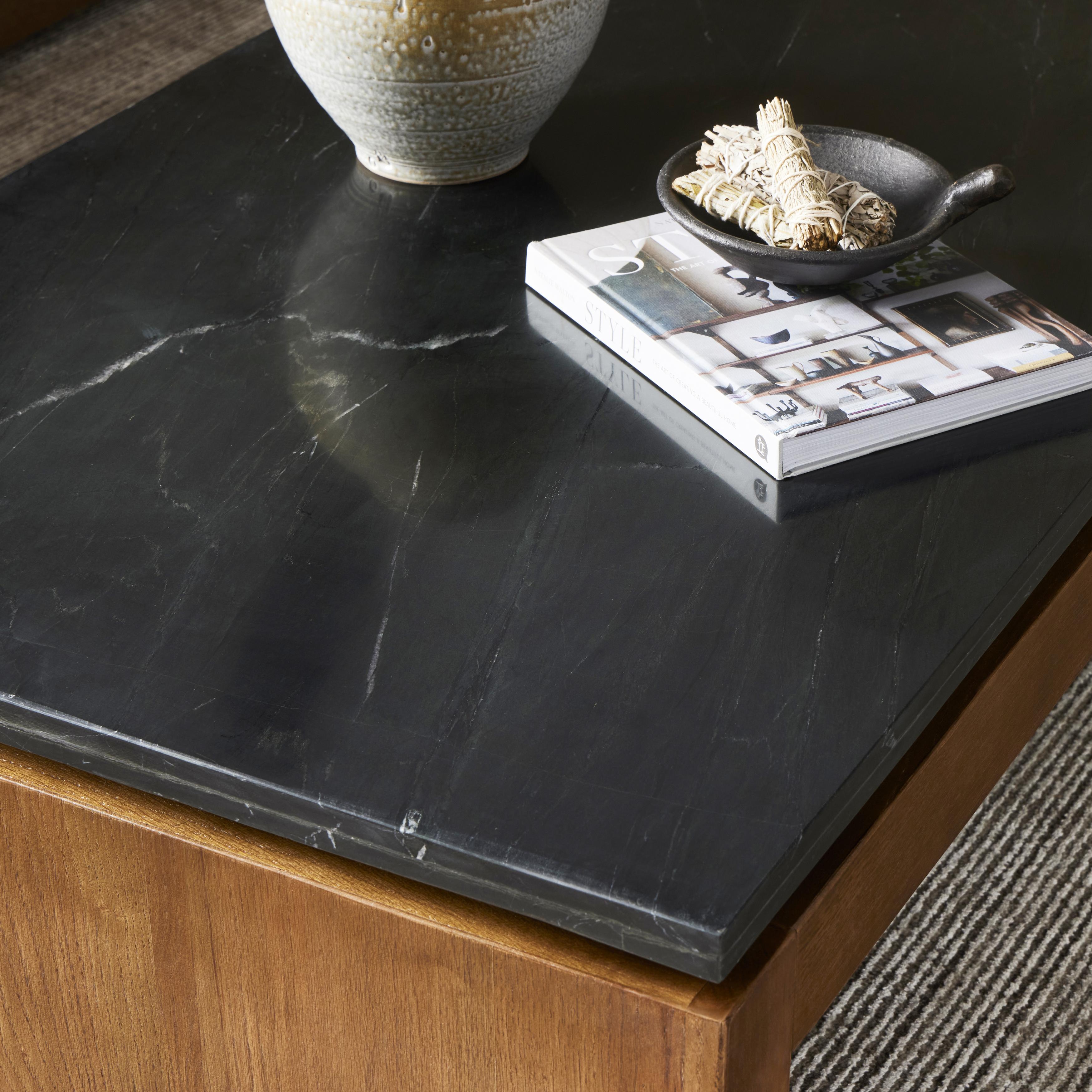Featuring Kenneth Polished Black Coffee Table by Four Hands at Amethyst Home. Mixed materials update this waterfall-style coffee table, as a warm oak base pairs with a sleek black marble tabletop.
Collection: MerrittColors: Dove Oak ,Polished Black MarbleMaterials: Solid Oak ,Solid MarbleOverall Dimensions: 55"W x 31"L x 16"H Weight: 259.26 lbs. Amethyst Home provides interior design, new construction, custom furniture, and area rugs in the Washington metro area.