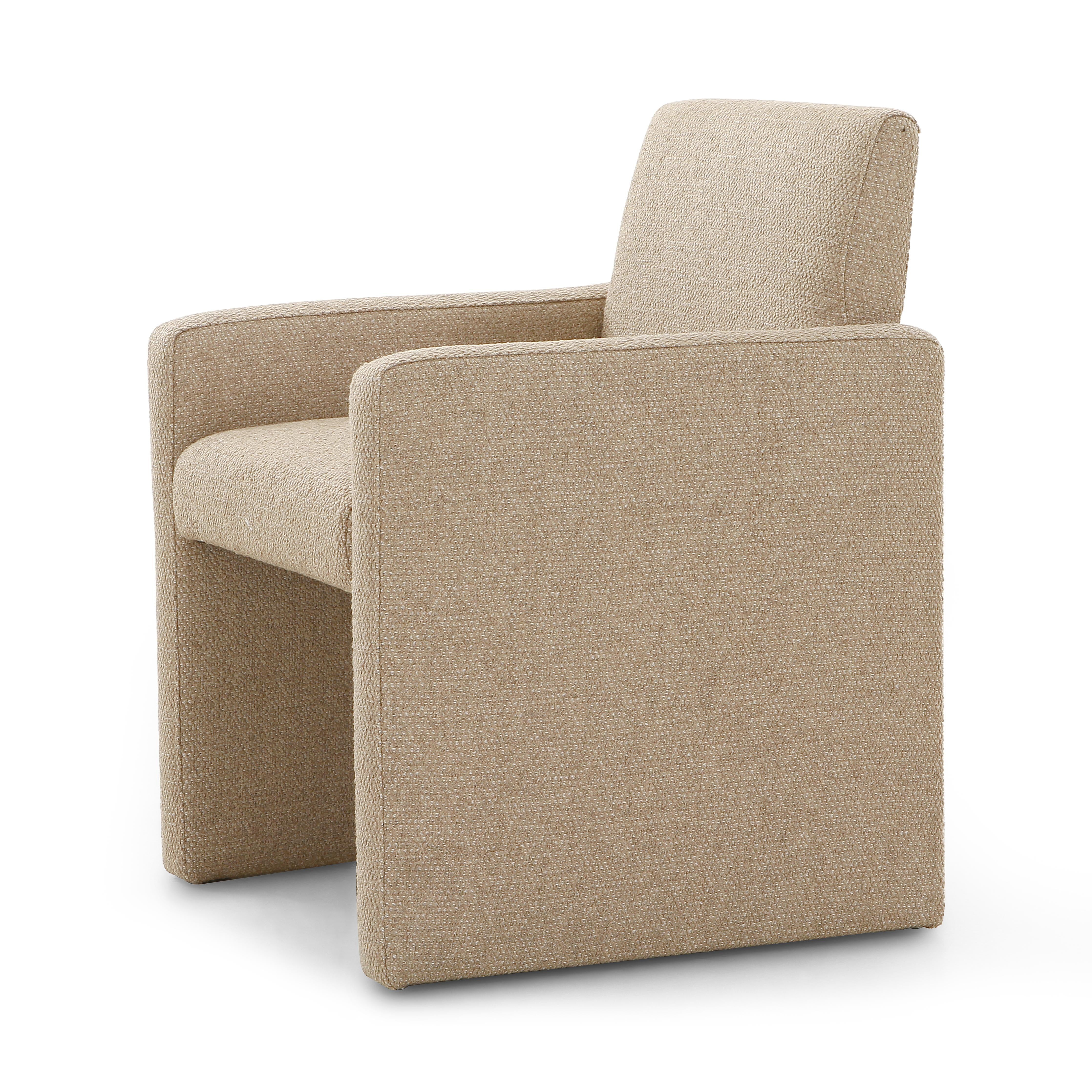 Featuring Tori Heron Sand Dining Chair by Four Hands at Amethyst Home. The loveliest camel textured dining chair.  Perfect for a modern dining room or pair with your favorite desk for all-day comfort.
Overall Dimensions: 25.50"W x 25"L x 33"HColors: Heron SandMaterials: Poly Acrylic Blend
Seat Depth: 19"Seat Height: 20"Arm Height from Floor: 25"Arm Height from. Amethyst Home provides interior design, new home construction design consulting, vintage area rugs, and lighting in the Boston metro area.