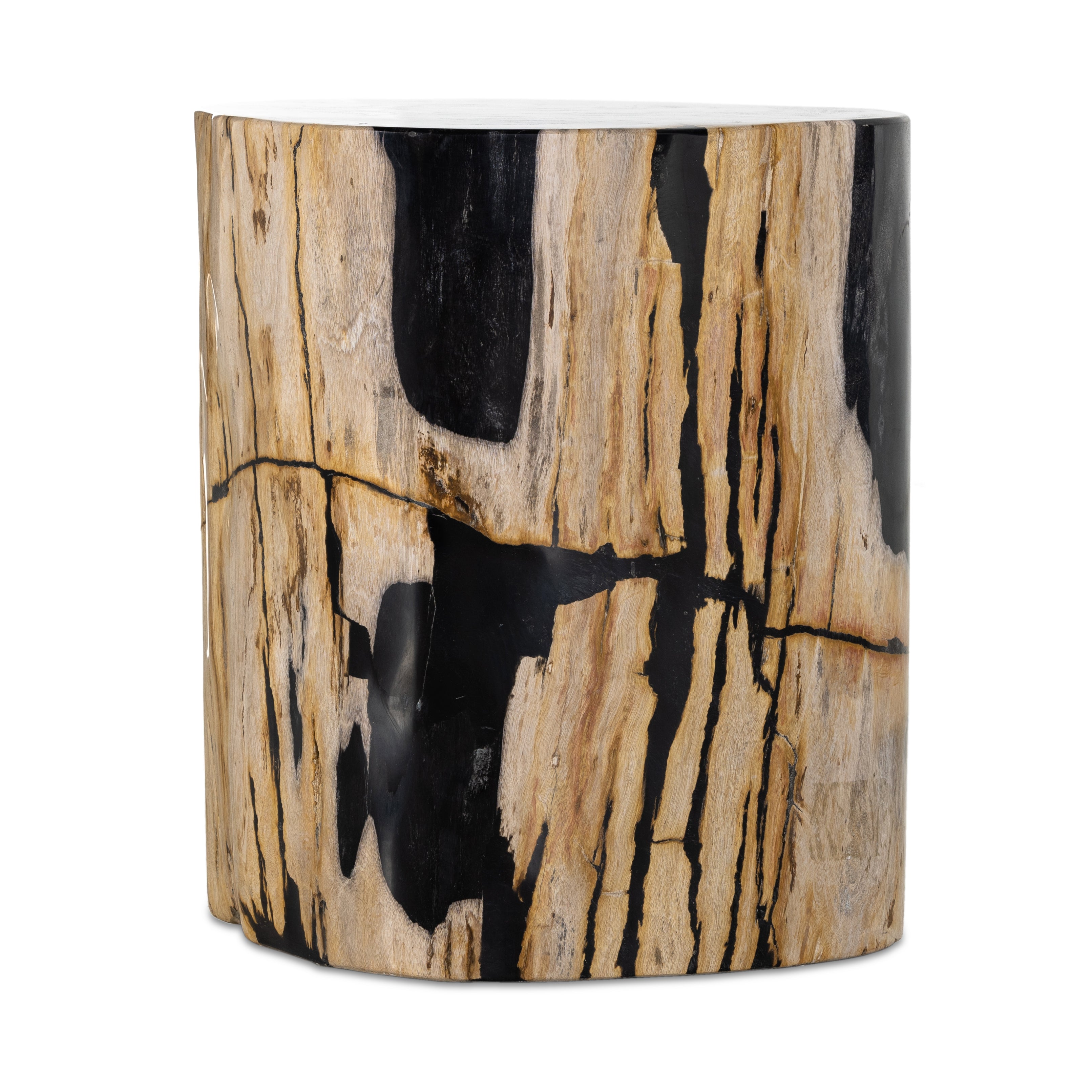 Featuring Kos Light Petrified Wood End Table by Four Hands at Amethyst Home. Naturally petrified wood with dramatic highs and lows makes for a stunning end table. Showcasing organic patterns with cracks and graining, the lightly hued tree stump has a rich, organic look. A variance in color and texture is to be expected from piece to piece.
Overall Dimensions: 11.75"W x 11.75"L x 15. Amethyst Home provides interior design, new construction, custom furniture, and area rugs in the Seattle metro area.