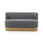 Featuring Krista Knoll Charcoal Dining Bench by Four Hands at Amethyst Home. Style takes shape. Comfortably curved bench seating is upholstered in a chunky charcoal boucle, with water-repellent high-performance fabric for modern sensibility. A plinth-style ash veneer base works casual contrast into the mix. Perfectly sized for a cozy breakfast nook; pair . Amethyst Home provides interior design, new home construction design consulting, vintage area rugs, and lighting in the Kansas City metro area.