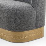 Featuring Krista Knoll Charcoal Dining Bench by Four Hands at Amethyst Home. Style takes shape. Comfortably curved bench seating is upholstered in a chunky charcoal boucle, with water-repellent high-performance fabric for modern sensibility. A plinth-style ash veneer base works casual contrast into the mix. Perfectly sized for a cozy breakfast nook; pair up . Amethyst Home provides interior design, new home construction design consulting, vintage area rugs, and lighting in the Portland metro area.