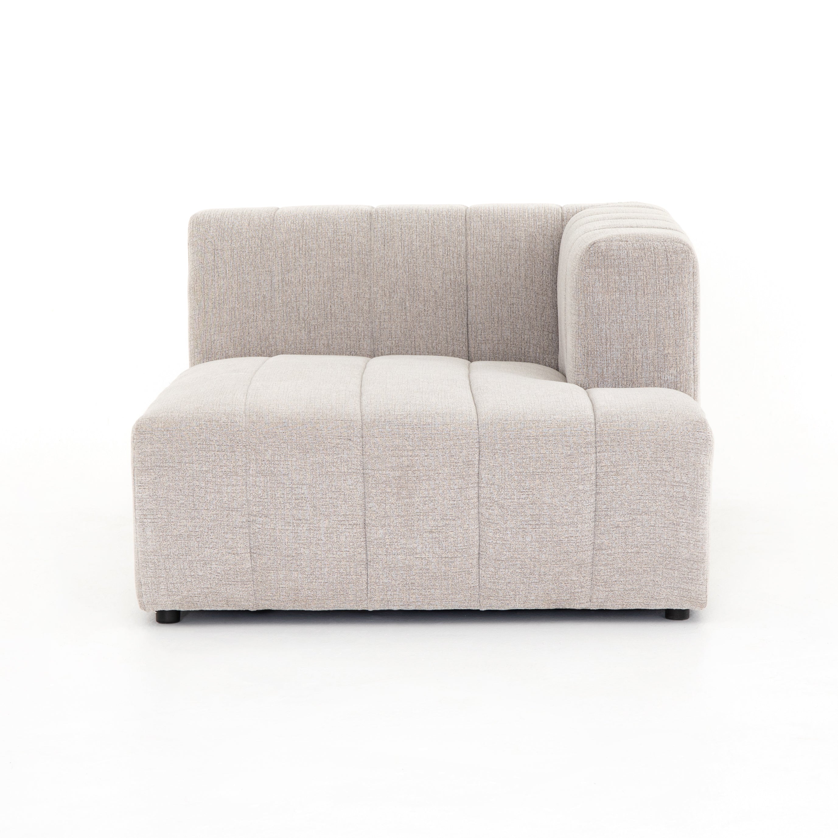 Featuring Langham Napa Sandstone Right Chaise by Four Hands at Amethyst Home. Wide, vertical channels and low styling speaks to modish Italian influence. Sandstone-colored covering and modular components allow for versatility in any space. Right arm facing piece to matching sectional. Performance fabrics are specially created to withstand spills, stains, hig. Amethyst Home provides interior design, new home construction design consulting, vintage area rugs, and lighting in the Monterey metro area.