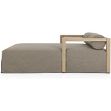 Featuring Laskin Washed Brown Outdoor Daybed by Four Hands at Amethyst Home. A soft, durable slipcover brings a complementary casual and laid-back look to structured framing of FSCA-certified teak. A bolster back cushion offers support and comfort in this outdoor daybed. Made in Italy, this sustainably made fabric is antimicrobial and highly resistant to su. Amethyst Home provides interior design, new home construction design consulting, vintage area rugs, and lighting in the Charlotte metro area.