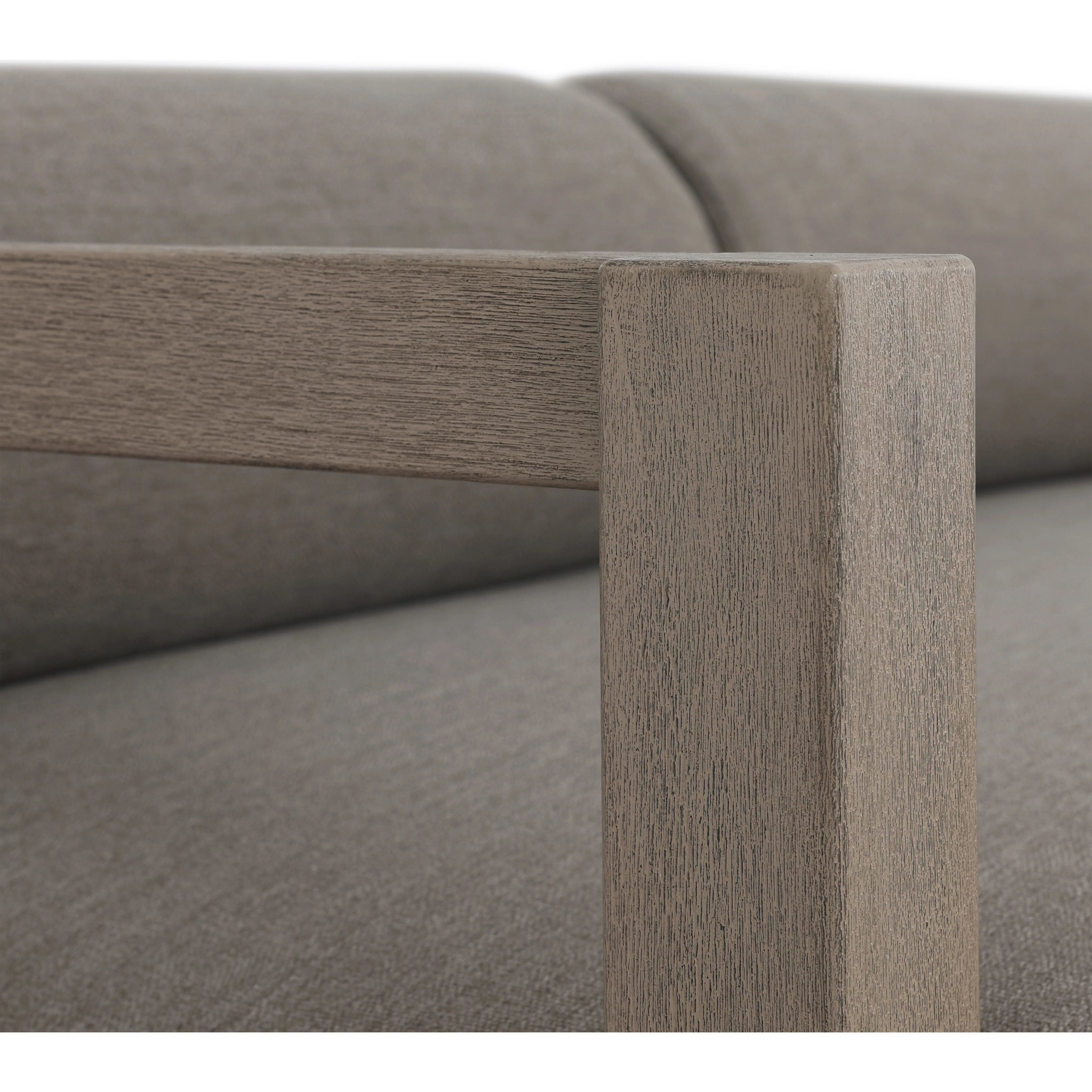 Featuring Laskin Washed Brown Outdoor Daybed by Four Hands at Amethyst Home. A soft, durable slipcover brings a complementary casual and laid-back look to structured framing of FSCA-certified teak. A bolster back cushion offers support and comfort in this outdoor daybed. Made in Italy, this sustainably made fabric is antimicrobial and highly resistant to s. Amethyst Home provides interior design, new home construction design consulting, vintage area rugs, and lighting in the Des Moines metro area.