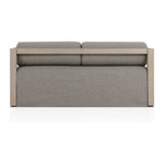 Featuring Laskin Washed Brown Outdoor Daybed by Four Hands at Amethyst Home. A soft, durable slipcover brings a complementary casual and laid-back look to structured framing of FSCA-certified teak. A bolster back cushion offers support and comfort in this outdoor daybed. Made in Italy, this sustainably made fabric is antimicrobial and highly resistant to s. Amethyst Home provides interior design, new home construction design consulting, vintage area rugs, and lighting in the Scottsdale metro area.