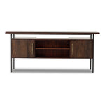 Featuring Lauren  Desk by Four Hands at Amethyst Home. This mid-century inspired lawyer's desk offers heavy-duty storage with two-sided cabinetry. A floating top and simple iron legs keeps the look light and modern. Solid acacia casing with reclaimed peroba wood door and drawer fronts. This piece is designed in collaboration with Thomas Bina. Four Handsâ€™ partnership with the r. Amethyst Home provides interior design, new construction, custom furniture, and area rugs in the Des Moines metro area.