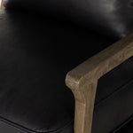 Featuring Lennon Heirloom Black Chair by Four Hands at Amethyst Home. A solid frame of warm oak features a high, ladder back design for a regal air. Upholstered in heirloom black leather. Sourced from one of the oldest family-owned tanneries in Italyâ€™s Bassano del Grappa, heirloom leather is salvaged and processed from upcycled hides featuring an abundance of natural markings. Amethyst Home provides interior design, new construction, custom furniture, and area rugs in the Kansas City metro area.