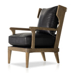 Featuring Lennon Heirloom Black Chair by Four Hands at Amethyst Home. A solid frame of warm oak features a high, ladder back design for a regal air. Upholstered in heirloom black leather. Sourced from one of the oldest family-owned tanneries in Italyâ€™s Bassano del Grappa, heirloom leather is salvaged and processed from upcycled hides featuring an abundance of natural markings,. Amethyst Home provides interior design, new construction, custom furniture, and area rugs in the Washington metro area.