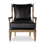 Featuring Lennon Heirloom Black Chair by Four Hands at Amethyst Home. A solid frame of warm oak features a high, ladder back design for a regal air. Upholstered in heirloom black leather. Sourced from one of the oldest family-owned tanneries in Italyâ€™s Bassano del Grappa, heirloom leather is salvaged and processed from upcycled hides featuring an abundance of natural markin. Amethyst Home provides interior design, new construction, custom furniture, and area rugs in the Winter Garden metro area.