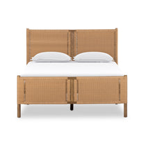 Featuring Liza Toasted Sungkai Bed by Four Hands at Amethyst Home. Dreamy woven panels is the perfect foundation for this warm, layered bed.  We love that this detail heavy look can make even the most sterile bedroom come to life.
Overall Dimensions: 64"W x 84"L x 54"HColors: Toasted Sungkai , Vintage NaturalMaterials: Solid Sungkai , 100% PolyethyleneWeight: 165.79Volume: 31.36Bo. Amethyst Home provides interior design, new construction, custom furniture and area rugs in the Scottsdale metro area