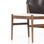 Sleek, streamlined seating with a midcentury vibe. Lulu Espresso Leather Armless Dining Chair features a sling leather seatback and a faux shearling seat in liquid-repellent performance fabric. Frame and legs made of solid ash wood. Amethyst Home provides interior design services, furniture, rugs, and lighting in the Miami metro area. 