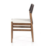 Sleek, streamlined seating with a midcentury vibe. Lulu Espresso Leather Armless Dining Chair features a sling leather seatback and a faux shearling seat in liquid-repellent performance fabric. Frame and legs made of solid ash wood. Amethyst Home provides interior design services, furniture, rugs, and lighting in the Monterey metro area.