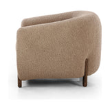 Lyla Sheepskin Camel Chair is a fresh take on the traditional tub chair, with exaggerated depth for drama and comfort. Solid wood legs intersect sheepskin upholstery for clean contrast and scale. Amethyst Home provides interior design services, furniture, rugs, and lighting in the Calabasas metro area.