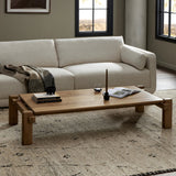 Featuring Marcia French Oak Large Coffee Table by Four Hands at Amethyst Home. Designed by Thomas Bina and Ronald Sasson, a design partnership blending both modern minimalist and Brazilian influences. Crafted from natural reclaimed French oak with overstated joint details. Rounded edges bring a soft, playful feel to the entire piece.Overall Dimensions: 31.. Amethyst Home provides interior design, new home construction design consulting, vintage area rugs, and lighting in the Alpharetta metro area.