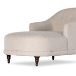Traditional shape with modern styling, turned legs complement the soft curves of this lounge-worthy chaise. Performance fabrics are specially created to withstand spills, stains, high traffic and wear, ensuring long-term comfort and unmatched durability. Amethyst Home provides interior design, new construction, custom furniture and area rugs in the Calabasas metro area