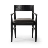 Featuring Mavery Sierra Espresso Dining Chair by Four Hands at Amethyst Home. Classic midcentury form meets monochromatic comfort. The tapered-leg design of this oak dining armchair is finished with an espresso-brown upholstered cushion for a sleek, inviting seat.Collection: AshfordColors: Sierra Espresso ,Brushed Ebony Oak ,Brushed Ebony Oak VeneerMat. Amethyst Home provides interior design, new home construction design consulting, vintage area rugs, and lighting in the Salt Lake City metro area.
