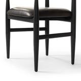 Featuring Mavery Sierra Espresso Dining Chair by Four Hands at Amethyst Home. Classic midcentury form meets monochromatic comfort. The tapered-leg design of this oak dining armchair is finished with an espresso-brown upholstered cushion for a sleek, inviting seat.Collection: AshfordColors: Sierra Espresso ,Brushed Ebony Oak ,Brushed Ebony Oak VeneerMaterials: F. Amethyst Home provides interior design, new home construction design consulting, vintage area rugs, and lighting in the Tampa metro area.