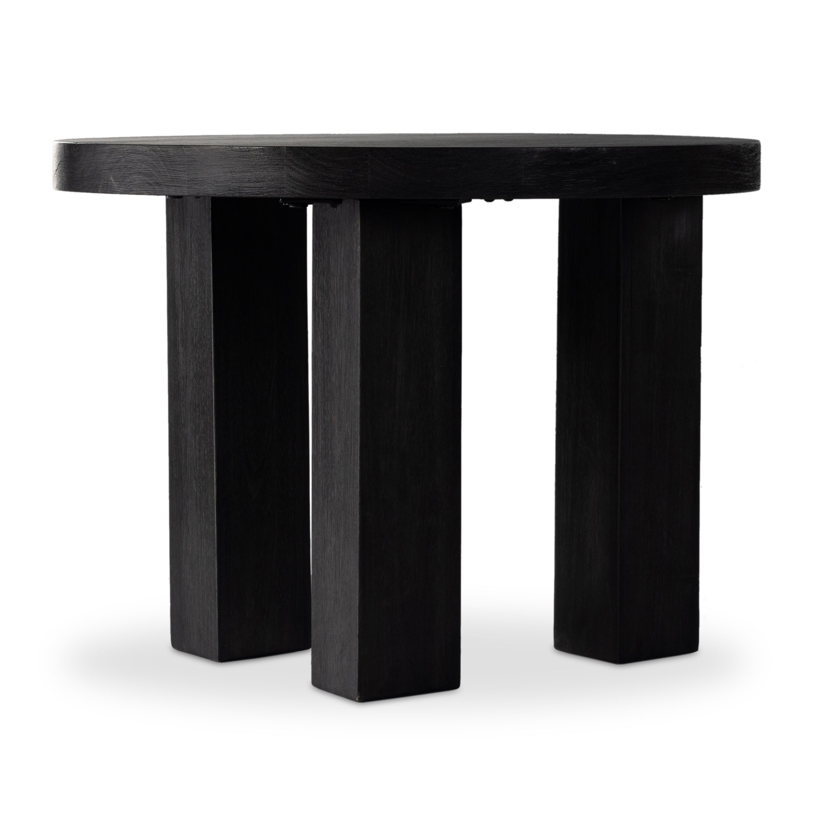 Featuring Mesa Ebony Parawood End Table by Four Hands at Amethyst Home. The perfect place to keep a drink or book within reach, light-brushed parawood forms a rounded tabletop, with thick, triangular pedestal legs inspired by modern European design.
Overall Dimensions: 24"W x 24"L x 18"HColors: Ebony ParawoodMaterials: Solid ParawoodClearance from Floor: 16. Amethyst Home provides interior design, new home construction design consulting, vintage area rugs, and lighting in the Charlotte metro area.