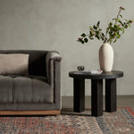 Featuring Mesa Ebony Parawood End Table by Four Hands at Amethyst Home. The perfect place to keep a drink or book within reach, light-brushed parawood forms a rounded tabletop, with thick, triangular pedestal legs inspired by modern European design.
Overall Dimensions: 24"W x 24"L x 18"HColors: Ebony ParawoodMaterials: Solid ParawoodClearance from Floor:. Amethyst Home provides interior design, new home construction design consulting, vintage area rugs, and lighting in the Laguna Beach metro area.
