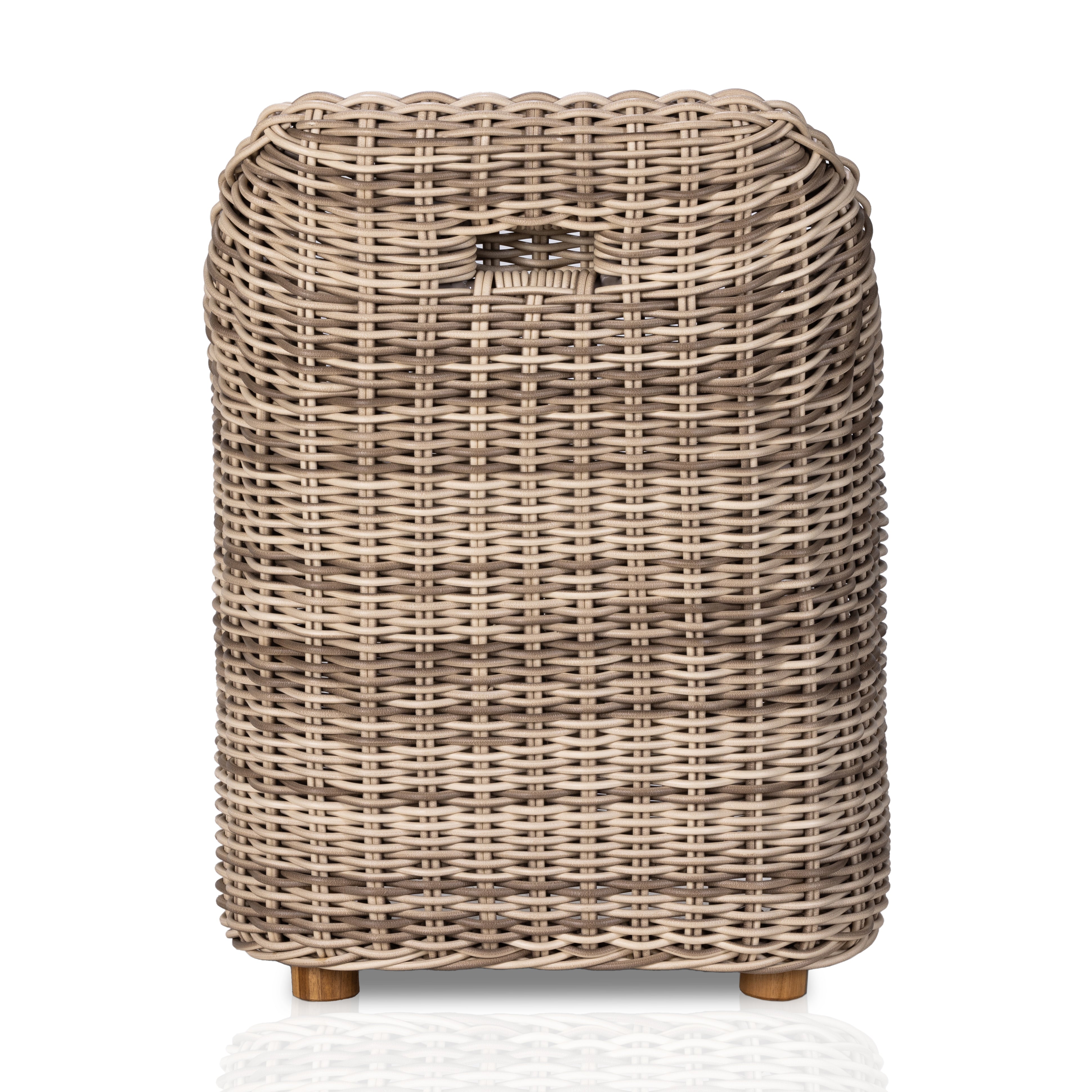 Featuring Messina Outdoor Dining Armchair by Four Hands at Amethyst Home. Traditional heritage shape on a grand scale. The outdoor dining chair is crafted from durable natural teak in a gorgeous, woven pattern highlighting the texture's natural highs and lows. Oversized with deep-seated comfort for the ultimate outdoor dining space. Cover or store indoors during inclement weather. Amethyst Home provides interior design, new construction, custom furniture and area rugs in the Kansas City metro area