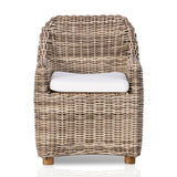 Featuring Messina Outdoor Dining Armchair by Four Hands at Amethyst Home. Traditional heritage shape on a grand scale. The outdoor dining chair is crafted from durable natural teak in a gorgeous, woven pattern highlighting the texture's natural highs and lows. Oversized with deep-seated comfort for the ultimate outdoor dining space. Cover or store indoors during inclement weat. Amethyst Home provides interior design, new construction, custom furniture and area rugs in the Salt Lake City metro area