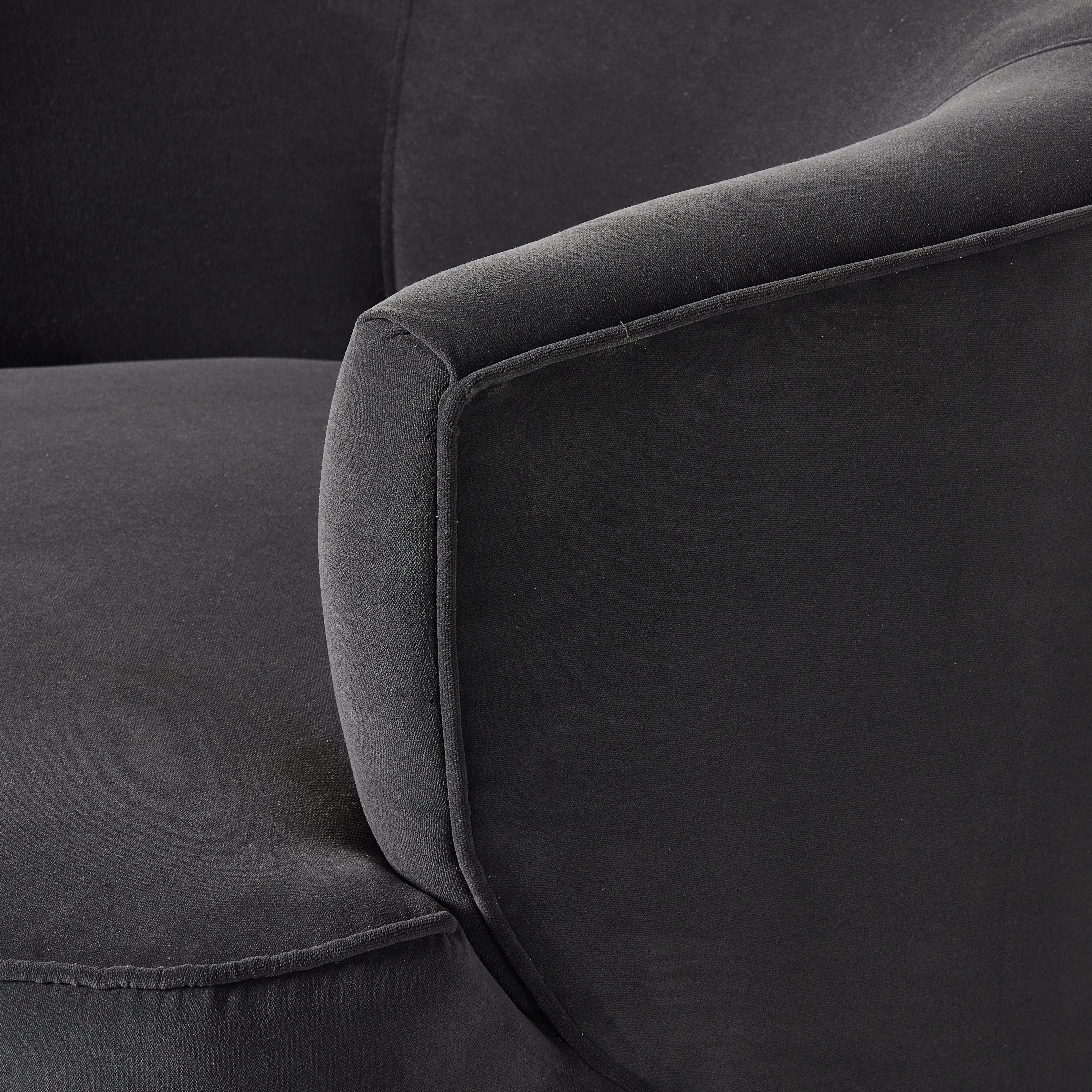 Featuring Mila Swivel Chair - Henry Charcoal by Four Hands at Amethyst Home. Charcoal high-performance fabric pairs with a hidden 360-degree swivel. Performance fabrics are specially created to withstand spills, stains, high traffic and wear, ensuring long-term comfort and unmatched durability.Overall Dimensions: 33"W x 35.5"L x 27"H
Collection: Atelie. Amethyst Home provides interior design, new home construction design consulting, vintage area rugs, and lighting in the Salt Lake City metro area.