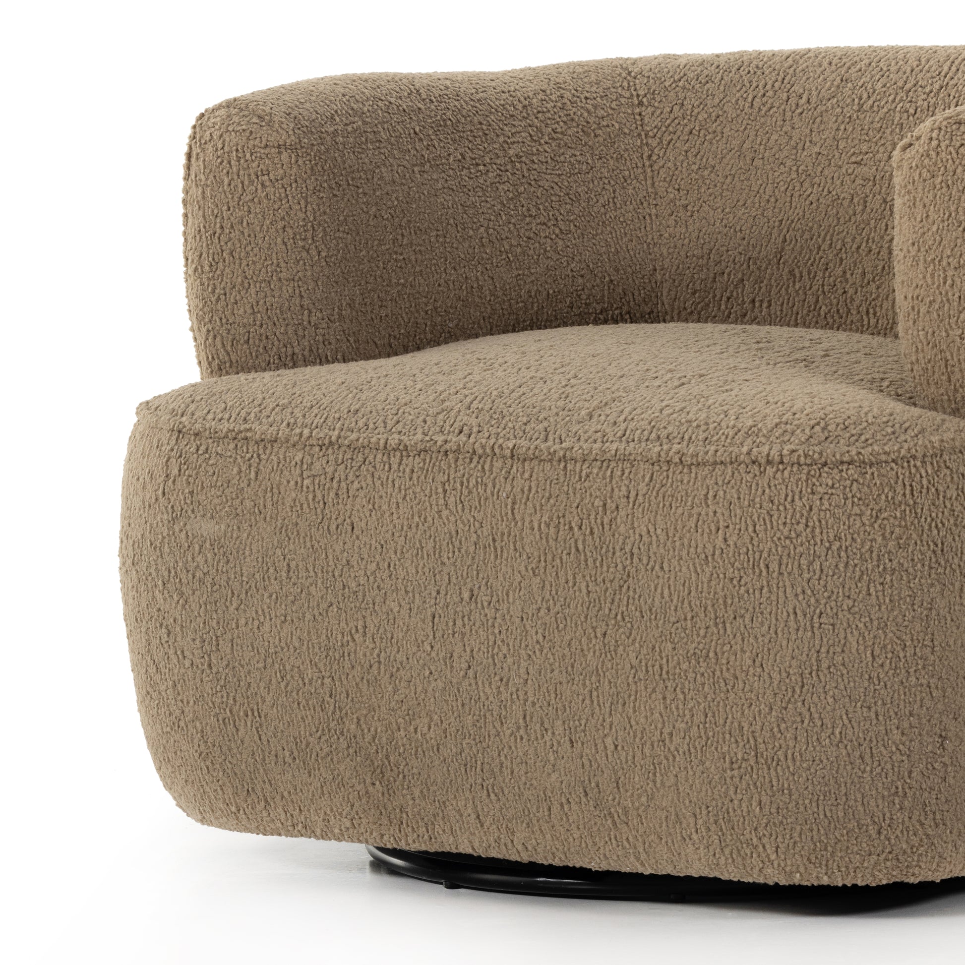 This fashion-forward upholstered piece, the Mila Swivel Chair mixes an elegant fabric with interesting design elements from stainless steel to exposed hardwoods. Each piece features North American-made hardwood frames, steel suspension and hand craftsmanship for quality and comfort. Amethyst Home provides interior design services, furniture, rugs, and lighting in the Dallas metro area.