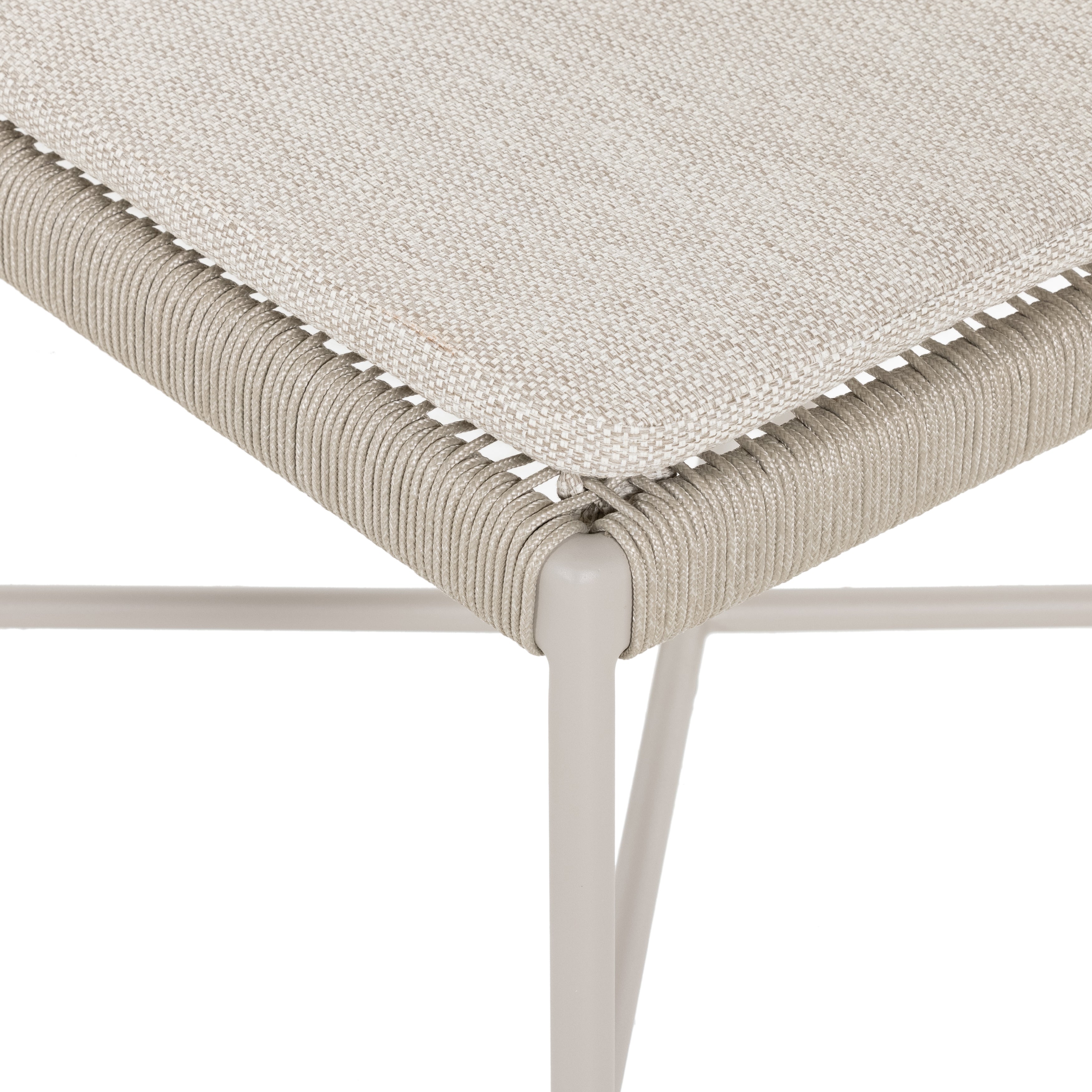 Featuring Miller Dove Taupe Outdoor Dining Chair by Four Hands at Amethyst Home. Make a beautifully monochromatic statement, indoors or out. Finished in a light taupe, slim, airy aluminum frames all-weather wicker seating with a top cushion for added comfort. Cover or store indoors during inclement weather and when not in use.Overall Dimensions: 19"W x 22"L x 35"H
Collection: Sol. Amethyst Home provides interior design, new construction, custom furniture, and area rugs in the Calabasas metro area.