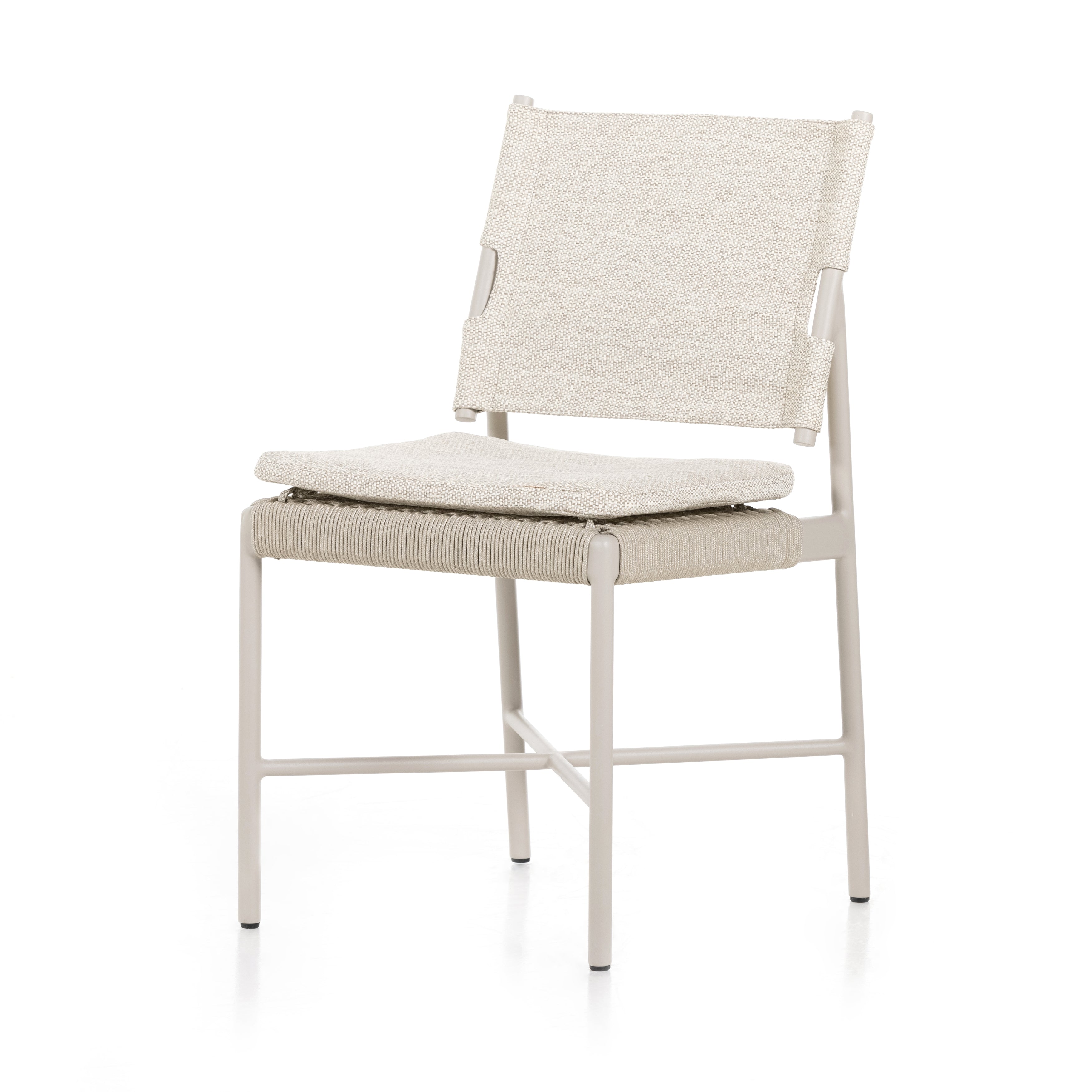 Featuring Miller Dove Taupe Outdoor Dining Chair by Four Hands at Amethyst Home. Make a beautifully monochromatic statement, indoors or out. Finished in a light taupe, slim, airy aluminum frames all-weather wicker seating with a top cushion for added comfort. Cover or store indoors during inclement weather and when not in use.Overall Dimensions: 19"W x 22"L x 35"H
Collection: S. Amethyst Home provides interior design, new construction, custom furniture, and area rugs in the Los Angeles metro area.