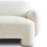 Featuring Mingh Palma Cream Accent Chair by Four Hands at Amethyst Home. Oversized and modern, this arm chair is a statement piece whether styled alone or with an existing living room setup. The cream basketweave covering subdues bold arms and cylindrical legs. With spring suspension in the seat cushion and webbed suspension in the back, the piece is desig. Amethyst Home provides interior design, new home construction design consulting, vintage area rugs, and lighting in the Des Moines metro area.