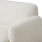 Featuring Mingh Palma Cream Accent Chair by Four Hands at Amethyst Home. Oversized and modern, this arm chair is a statement piece whether styled alone or with an existing living room setup. The cream basketweave covering subdues bold arms and cylindrical legs. With spring suspension in the seat cushion and webbed suspension in the back, the piece is designed w. Amethyst Home provides interior design, new home construction design consulting, vintage area rugs, and lighting in the Omaha metro area.