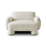 Featuring Mingh Palma Cream Accent Chair by Four Hands at Amethyst Home. Oversized and modern, this arm chair is a statement piece whether styled alone or with an existing living room setup. The cream basketweave covering subdues bold arms and cylindrical legs. With spring suspension in the seat cushion and webbed suspension in the back, the piece is design. Amethyst Home provides interior design, new home construction design consulting, vintage area rugs, and lighting in the Park City metro area.
