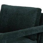 Featuring Olson Emerald Worn Velvet Chair by Four Hands at Amethyst Home. A clean, sophisticated silhouette meets velvety emerald upholstery with side-arm cutouts, for a balanced look with a mid-century air. Tapered oak legs add a feminine finishing touch. Performance fabrics are specially created to withstand spills, stains, high traffic and wear, ensuring long-term comfort and. Amethyst Home provides interior design, new construction, custom furniture, and area rugs in the Alpharetta metro area.