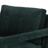 Featuring Olson Emerald Worn Velvet Chair by Four Hands at Amethyst Home. A clean, sophisticated silhouette meets velvety emerald upholstery with side-arm cutouts, for a balanced look with a mid-century air. Tapered oak legs add a feminine finishing touch. Performance fabrics are specially created to withstand spills, stains, high traffic and wear, ensuring long-term comfort and. Amethyst Home provides interior design, new construction, custom furniture, and area rugs in the Alpharetta metro area.