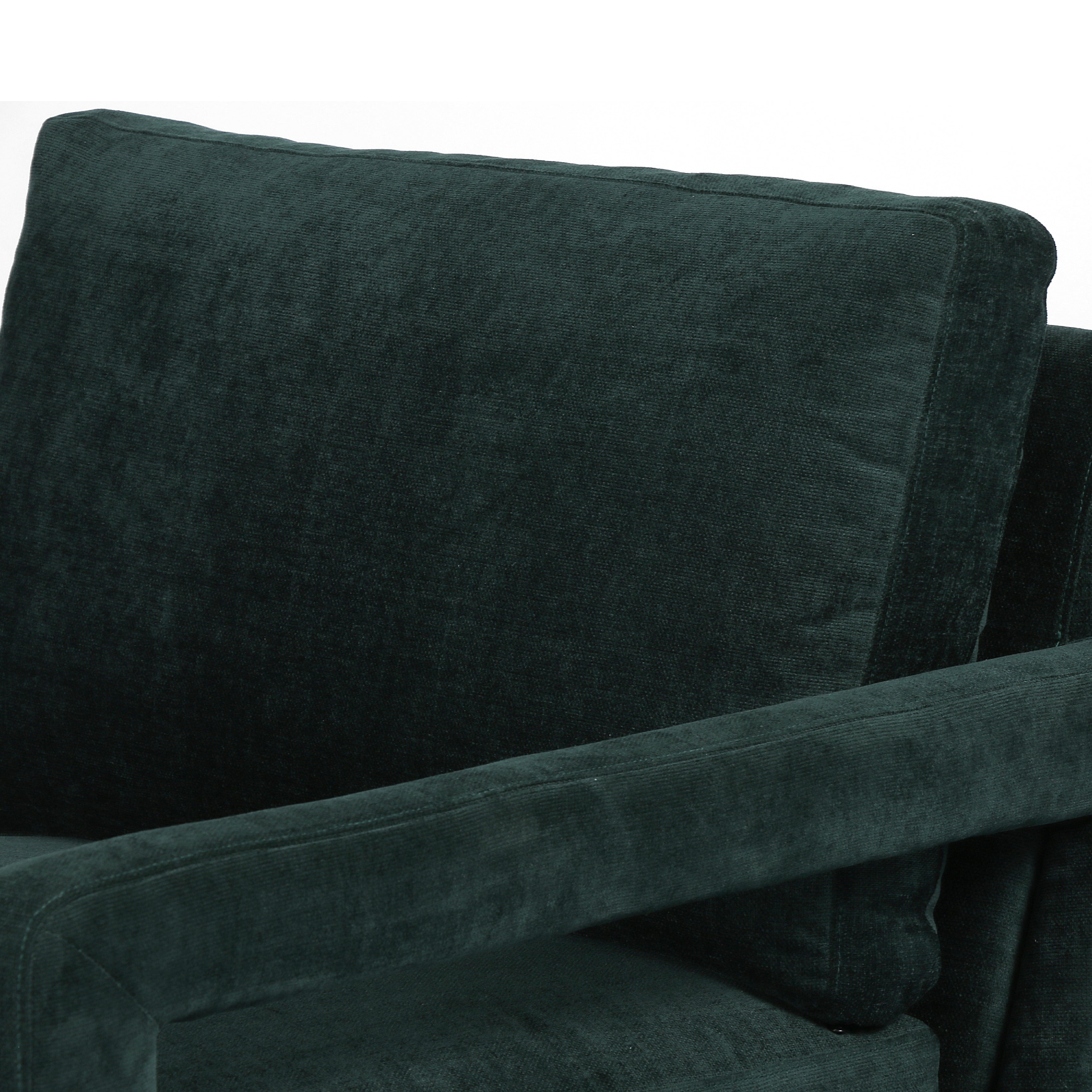 Featuring Olson Emerald Worn Velvet Chair by Four Hands at Amethyst Home. A clean, sophisticated silhouette meets velvety emerald upholstery with side-arm cutouts, for a balanced look with a mid-century air. Tapered oak legs add a feminine finishing touch. Performance fabrics are specially created to withstand spills, stains, high traffic and wear, ensuring long-term comfort and. Amethyst Home provides interior design, new construction, custom furniture, and area rugs in the Alpharetta metro area.