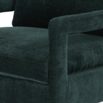 Featuring Olson Emerald Worn Velvet Chair by Four Hands at Amethyst Home. A clean, sophisticated silhouette meets velvety emerald upholstery with side-arm cutouts, for a balanced look with a mid-century air. Tapered oak legs add a feminine finishing touch. Performance fabrics are specially created to withstand spills, stains, high traffic and wear, ensuring long-term comfort an. Amethyst Home provides interior design, new construction, custom furniture, and area rugs in the Kansas City metro area.