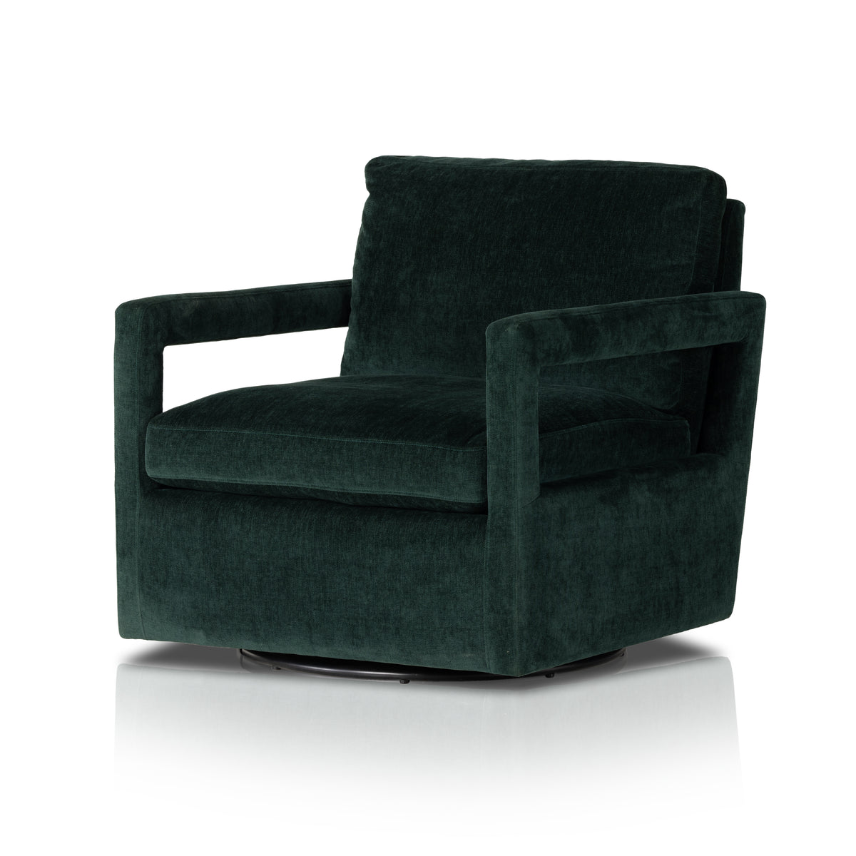 Chaise pivotante en velours usé émeraude Olson | expédition 23/01/2024