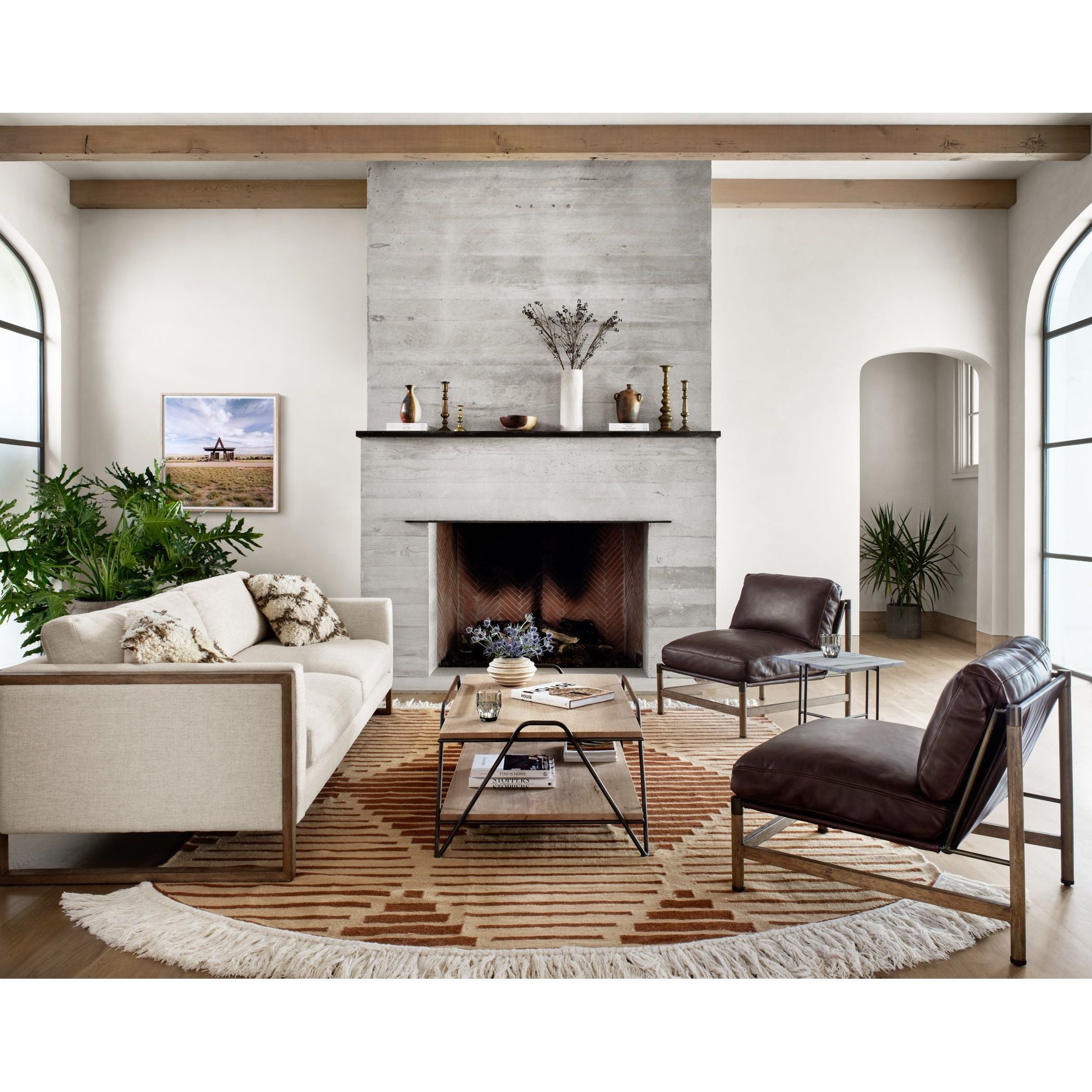 Crisp, clean comfort. Cream-colored upholstery of performance grade cradles within an exposed parawood frame, for detail-driven contrast. Performance fabrics are specially created to withstand spills, stains, high traffic and wear, ensuring long-term comfort and unmatched durability. Amethyst Home provides interior design, new construction, custom furniture, and area rugs in the Calabasas metro area.