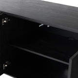 Featuring Paden Aged Black Acacia Sideboard by Four Hands at Amethyst Home. Streamlined and mysterious -- the Paden sideboard is an Amethyst favorite with beautifully concealed storage.Overall Dimensions: 94"W x 23"L x 33"H
Collection: HaidenColors: Aged Black Acacia ,Aged Black Acacia SolidMaterials: Thin Acacia Veneer ,Solid Acacia Weight: 220.46 lbs. Amethyst Home provides interior design, new home construction design consulting, vintage area rugs, and lighting in the Calabasas metro area.