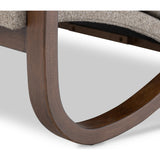 Inspired by vintage rocking chairs, the whimsical frame of this accent chair hugs removable plush feather foam-blend cushions on a webbed suspension style construction for true sink-in comfort. Cushions are upholstered in a new Turkish-made fabric made from 100% recycled olefin yarns with a tweed-like texture and feel Amethyst Home provides interior design, new home construction design consulting, vintage area rugs, and lighting in the Tampa metro area.