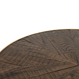 Bring on the drama. An ebony-finished oak top is cut in a starburst texture, framed by deep ebony sides, and encircled by bright brass-clad binding. Amethyst Home provides interior design, new construction, custom furniture, and area rugs in the Boston metro area.