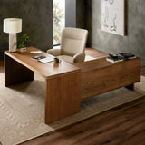 Featuring Posada Shaped Desk - Amber Oak Veneer L by Four Hands at Amethyst Home. Reflect your unique style with a modular desk and matching media console of amber-finished oak and cognac top-grain leather. Arrange to suit your space, while adding plenty of storage space to the office.Overall Dimensions: 78"W x 70"L x 30"H
Collection: BoltonColors: Amber Oak ,Amber Oak Veneer ,Gunmet. Amethyst Home provides interior design, new construction, custom furniture, and area rugs in the Miami metro area.